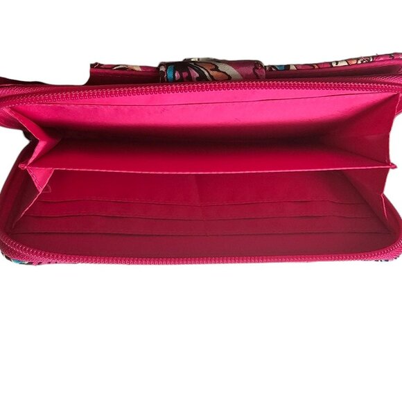 Vera Bradley Floral turnlock dZip Wallet - Pink Holds Your Life & Secrets RDIF - Picture 6 of 9